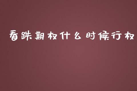 看跌期权什么时候行权_https://wap.sdxiaoxijinshu.com_理财_第1张