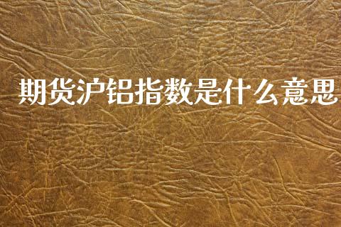 期货沪铝指数是什么意思_https://wap.sdxiaoxijinshu.com_金融_第1张