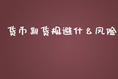 货币期货规避什么风险_https://wap.sdxiaoxijinshu.com_期货_第1张