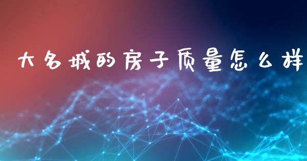 大名城的房子质量怎么样_https://wap.sdxiaoxijinshu.com_金融_第1张
