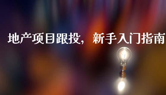 地产项目跟投，新手入门指南_https://wap.sdxiaoxijinshu.com_金融_第1张