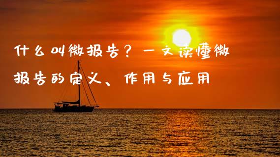 什么叫微报告？一文读懂微报告的定义、作用与应用_https://wap.sdxiaoxijinshu.com_理财_第1张