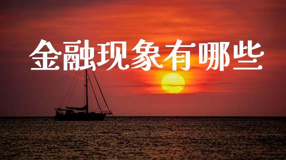 金融现象有哪些_https://wap.sdxiaoxijinshu.com_金融_第1张