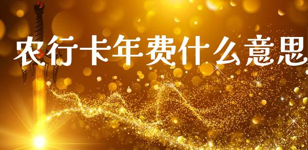 农行卡年费什么意思_https://wap.sdxiaoxijinshu.com_财经_第1张