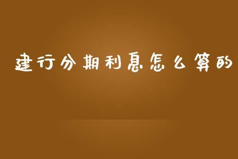 建行分期利息怎么算的_https://wap.sdxiaoxijinshu.com_理财_第1张