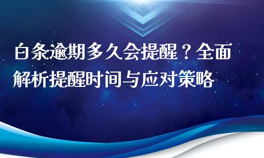 白条逾期多久会提醒？全面解析提醒时间与应对策略_https://wap.sdxiaoxijinshu.com_财经_第1张