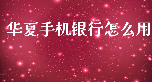 华夏手机银行怎么用_https://wap.sdxiaoxijinshu.com_金融_第1张