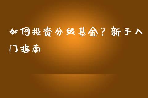 如何投资分级基金？新手入门指南_https://wap.sdxiaoxijinshu.com_期货_第1张