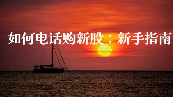 如何电话购新股：新手指南_https://wap.sdxiaoxijinshu.com_财经_第1张
