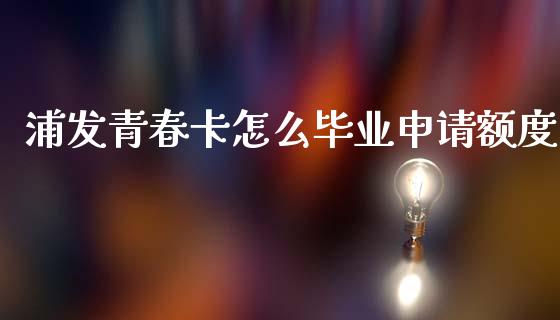 浦发青春卡怎么毕业申请额度_https://wap.sdxiaoxijinshu.com_期货_第1张