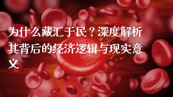 为什么藏汇于民？深度解析其背后的经济逻辑与现实意义_https://wap.sdxiaoxijinshu.com_财经_第1张