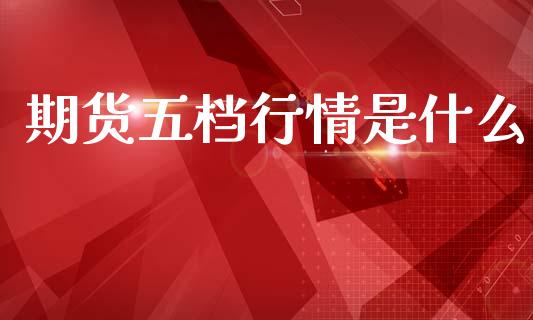 期货五档行情是什么_https://wap.sdxiaoxijinshu.com_期货_第1张