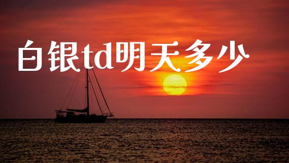 白银td明天多少_https://wap.sdxiaoxijinshu.com_财经_第1张