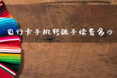 农行卡手机转账手续费多少_https://wap.sdxiaoxijinshu.com_理财_第1张