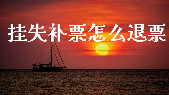 挂失补票怎么退票_https://wap.sdxiaoxijinshu.com_理财_第1张