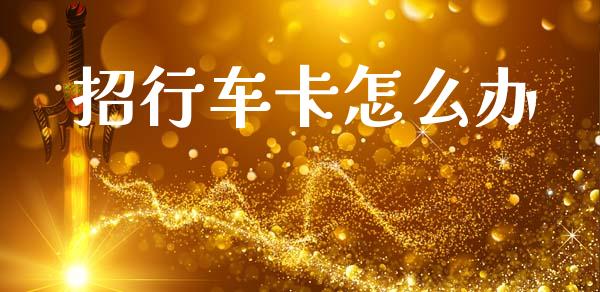 招行车卡怎么办_https://wap.sdxiaoxijinshu.com_财经_第1张