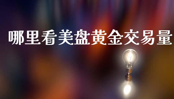 哪里看美盘黄金交易量_https://wap.sdxiaoxijinshu.com_金融_第1张