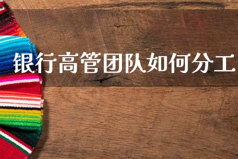 银行高管团队如何分工_https://wap.sdxiaoxijinshu.com_理财_第1张
