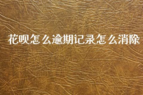 花呗怎么逾期记录怎么消除_https://wap.sdxiaoxijinshu.com_理财_第1张