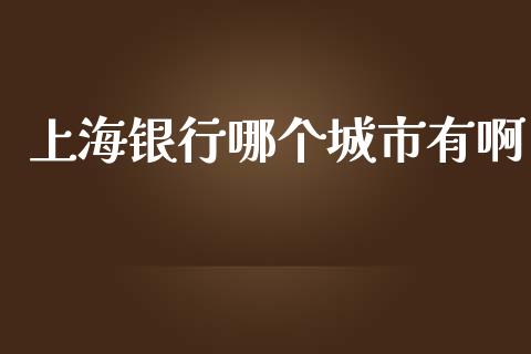 上海银行哪个城市有啊_https://wap.sdxiaoxijinshu.com_理财_第1张