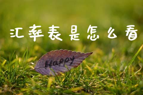 汇率表是怎么看_https://wap.sdxiaoxijinshu.com_财经_第1张