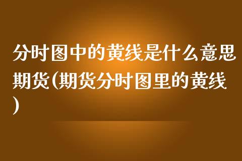 分时图中的黄线是什么意思期货(期货分时图里的黄线)_https://wap.sdxiaoxijinshu.com_财经_第1张