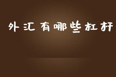 外汇有哪些杠杆_https://wap.sdxiaoxijinshu.com_财经_第1张