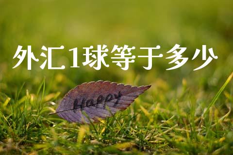 外汇1球等于多少_https://wap.sdxiaoxijinshu.com_财经_第1张