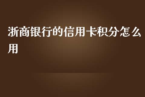 浙商银行的信用卡积分怎么用_https://wap.sdxiaoxijinshu.com_金融_第1张