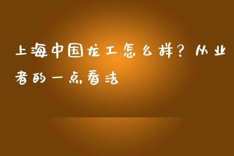 上海中国龙工怎么样？从业者的一点看法_https://wap.sdxiaoxijinshu.com_理财_第1张