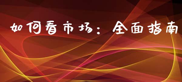 如何看市场：全面指南_https://wap.sdxiaoxijinshu.com_期货_第1张