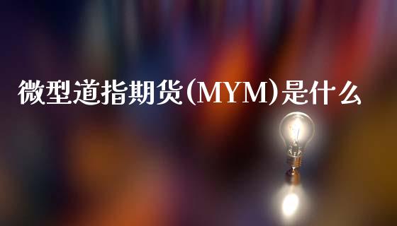 微型道指期货(MYM)是什么_https://wap.sdxiaoxijinshu.com_期货_第1张