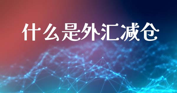 什么是外汇减仓_https://wap.sdxiaoxijinshu.com_财经_第1张