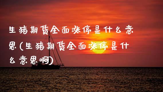 生猪期货全面涨停是什么意思(生猪期货全面涨停是什么意思啊)_https://wap.sdxiaoxijinshu.com_金融_第1张