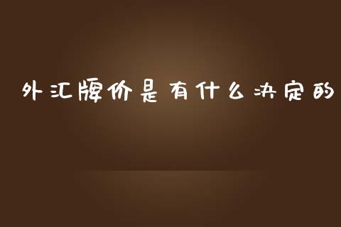 外汇牌价是有什么决定的_https://wap.sdxiaoxijinshu.com_财经_第1张