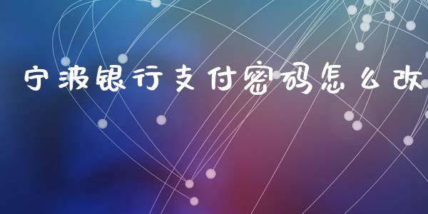宁波银行支付密码怎么改_https://wap.sdxiaoxijinshu.com_理财_第1张