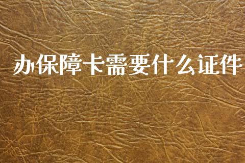 办保障卡需要什么证件_https://wap.sdxiaoxijinshu.com_理财_第1张