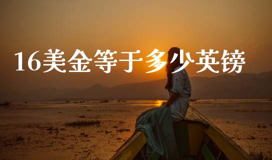 16美金等于多少英镑_https://wap.sdxiaoxijinshu.com_财经_第1张