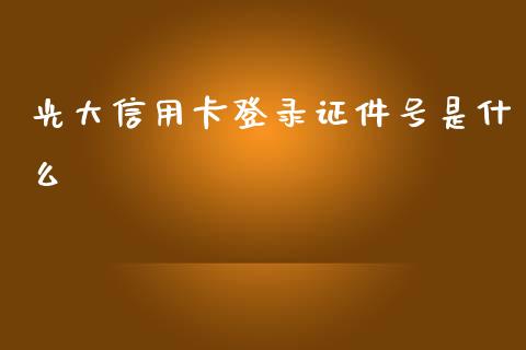 光大信用卡登录证件号是什么_https://wap.sdxiaoxijinshu.com_金融_第1张