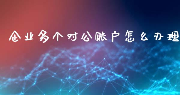 企业多个对公账户怎么办理_https://wap.sdxiaoxijinshu.com_理财_第1张