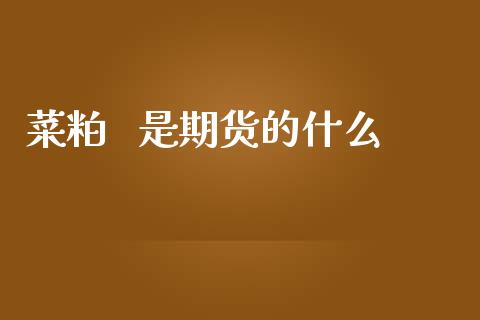 菜粕   是期货的什么_https://wap.sdxiaoxijinshu.com_期货_第1张