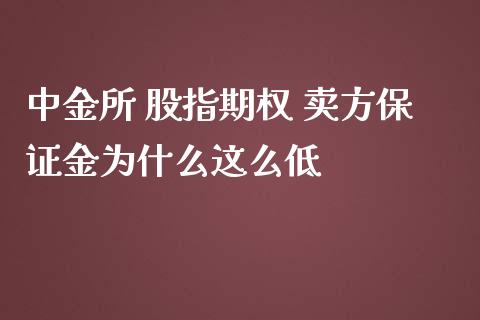 中金所 股指期权 卖方保证金为什么这么低_https://wap.sdxiaoxijinshu.com_期货_第1张