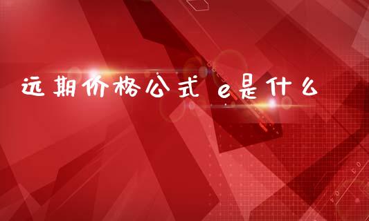 远期价格公式 e是什么_https://wap.sdxiaoxijinshu.com_财经_第1张