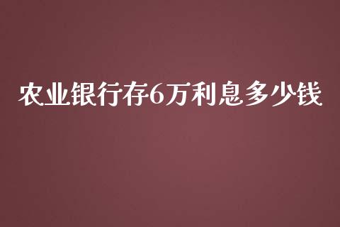 农业银行存6万利息多少钱_https://wap.sdxiaoxijinshu.com_理财_第1张