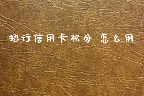 招行信用卡积分 怎么用_https://wap.sdxiaoxijinshu.com_金融_第1张