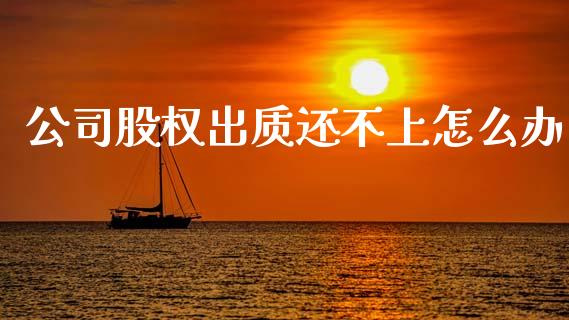 公司股权出质还不上怎么办_https://wap.sdxiaoxijinshu.com_财经_第1张