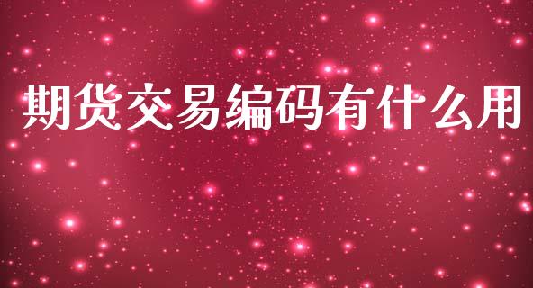 期货交易编码有什么用_https://wap.sdxiaoxijinshu.com_期货_第1张
