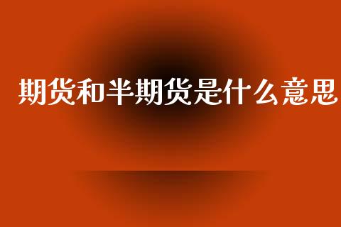 期货和半期货是什么意思_https://wap.sdxiaoxijinshu.com_金融_第1张