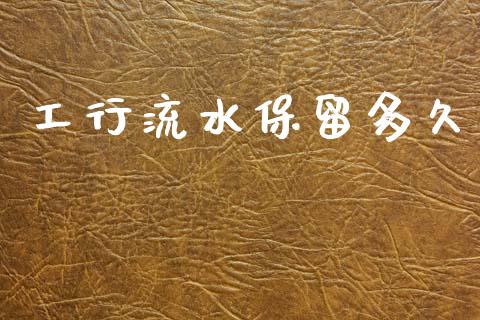 工行流水保留多久_https://wap.sdxiaoxijinshu.com_理财_第1张
