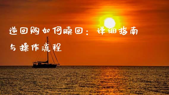 逆回购如何赎回：详细指南与操作流程_https://wap.sdxiaoxijinshu.com_财经_第1张